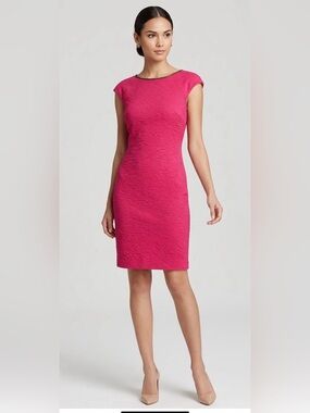 Belle Badgley Mischka‎ Fuchsia  Scuba Textured Dress Size 4